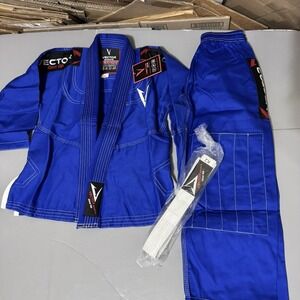 Vector Sports Attila Series Kids K2 Brazilian Jiu Jitsu Blue Full Set New
